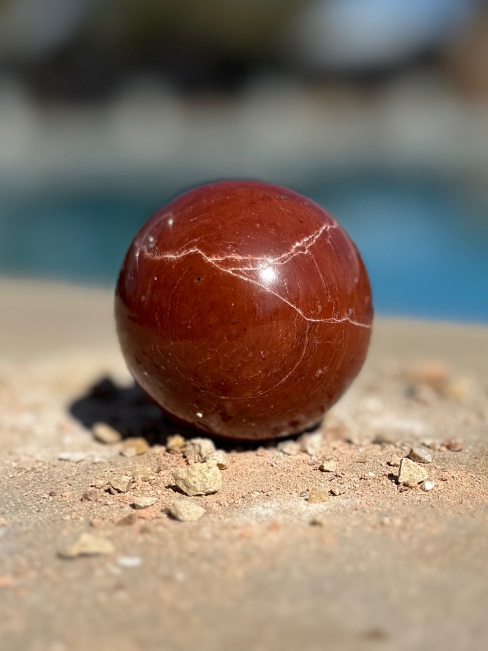 AAA Australian Deep Red Cinnabar Jasper Crystal Sphere